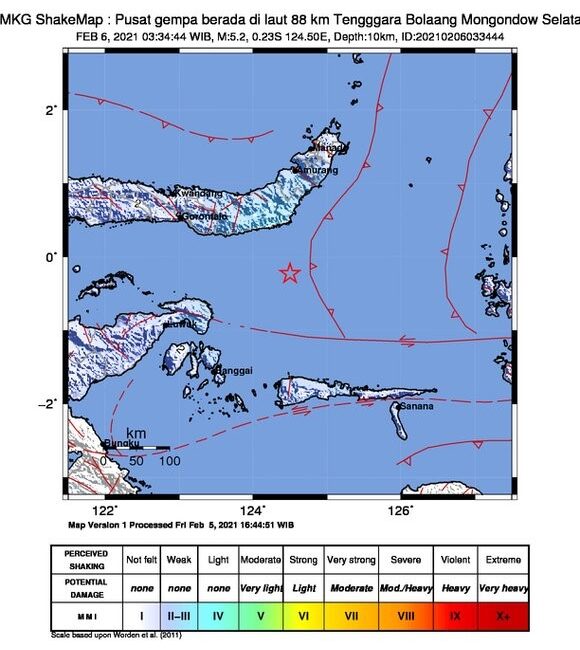 Gempa Bumi Berkekuatan 5,1 Magnitudo Mengguncang Bolaang Mongondow Selatan