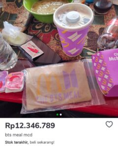 VIRAL BTS MEAL , BUNGKUSNYA DIJUAL DI MARKETPLACE MULAI JUTAAN HINGGA RATUSAN JUTA RUPIAH